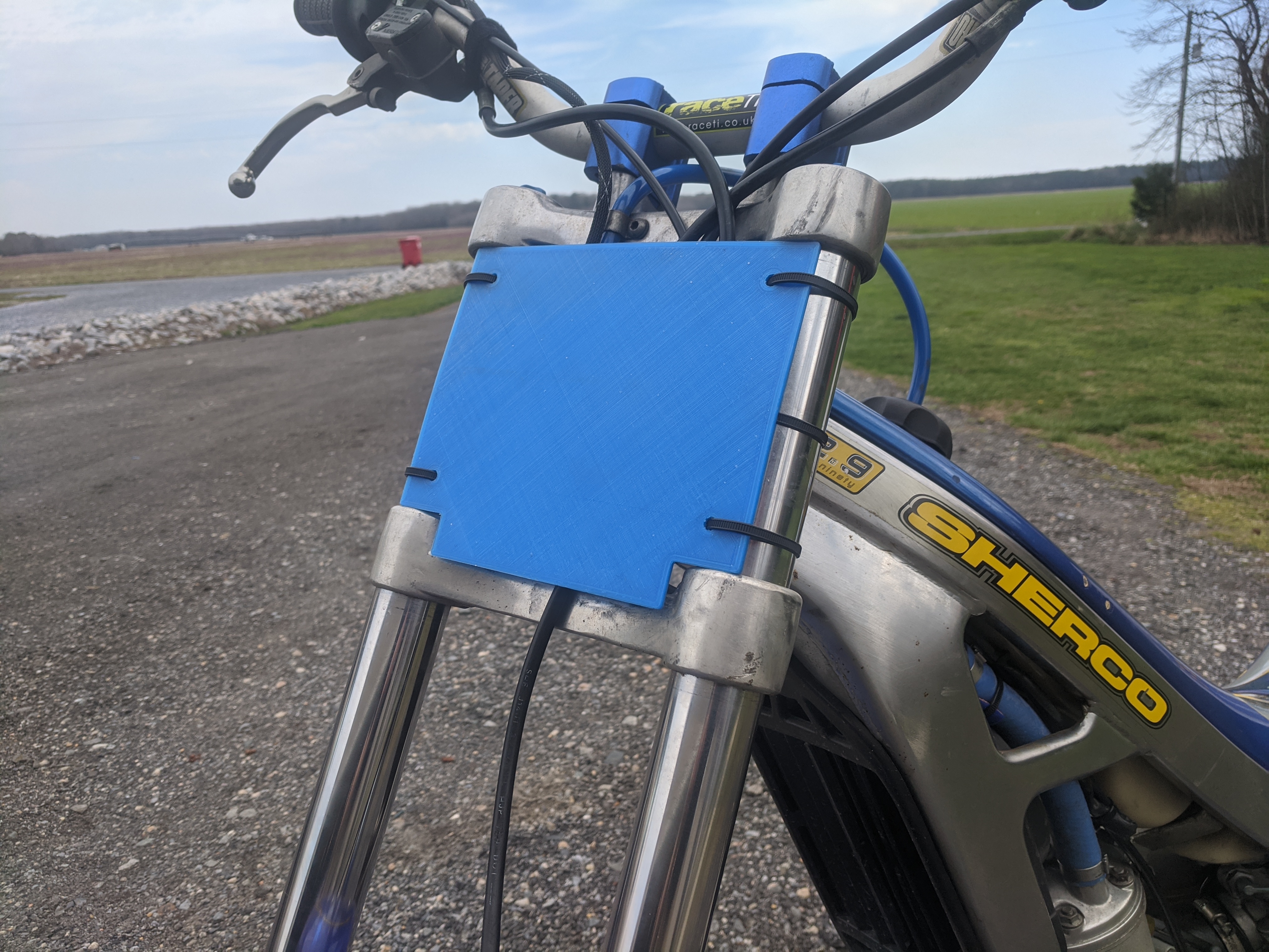 Trials Bike Number Plate - Modern Paioli Forks