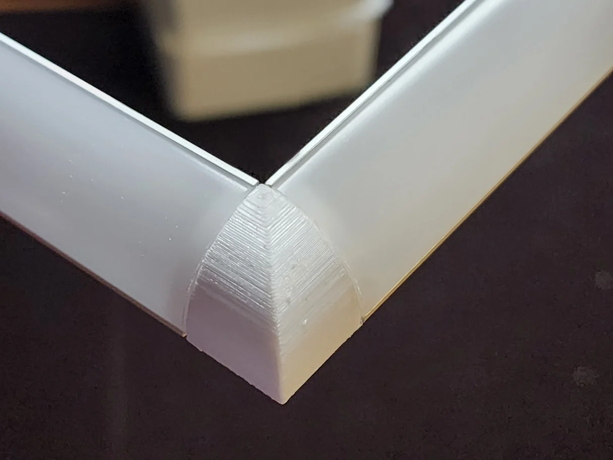 LED strip L 45 90 degree angle channel diffuser inside and outside corner