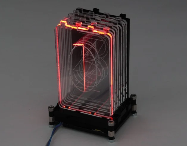 Acrylic RGB Retro Nixie Digit; Acrylic laser cut, WS2812 Strip