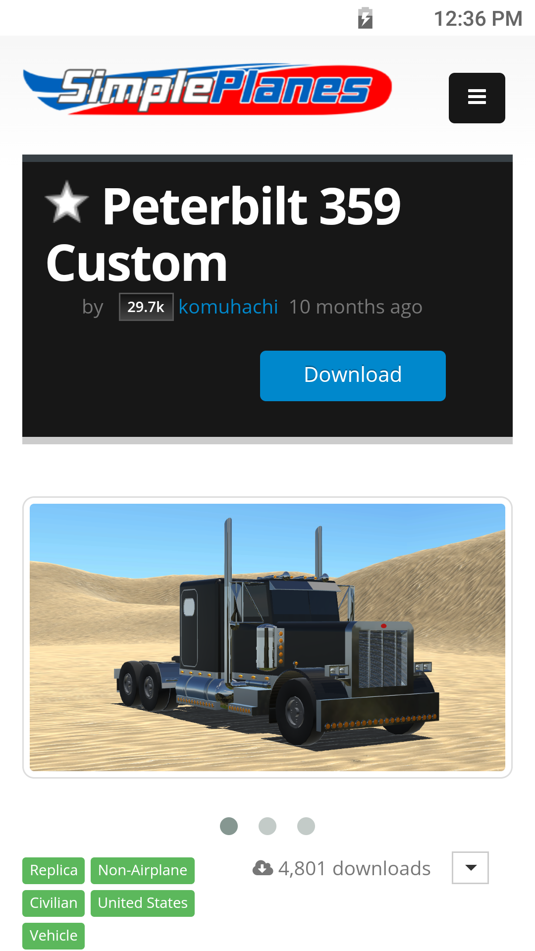 SimplePlanes Peterbilt 359