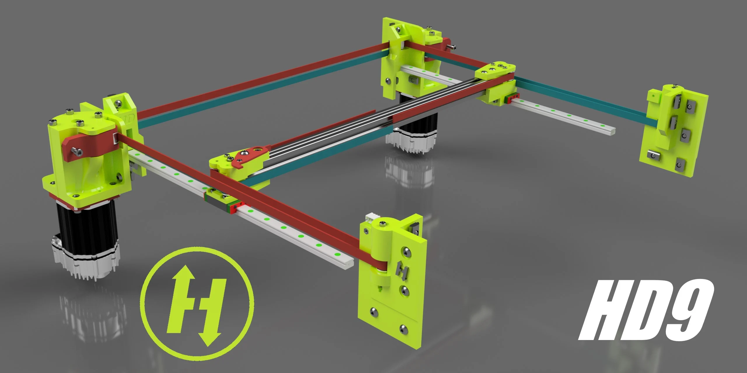 HevORT XYHD9 - XY axis Heavy Duty 9mm Belt gantry for HevORT 3D DIY Printer