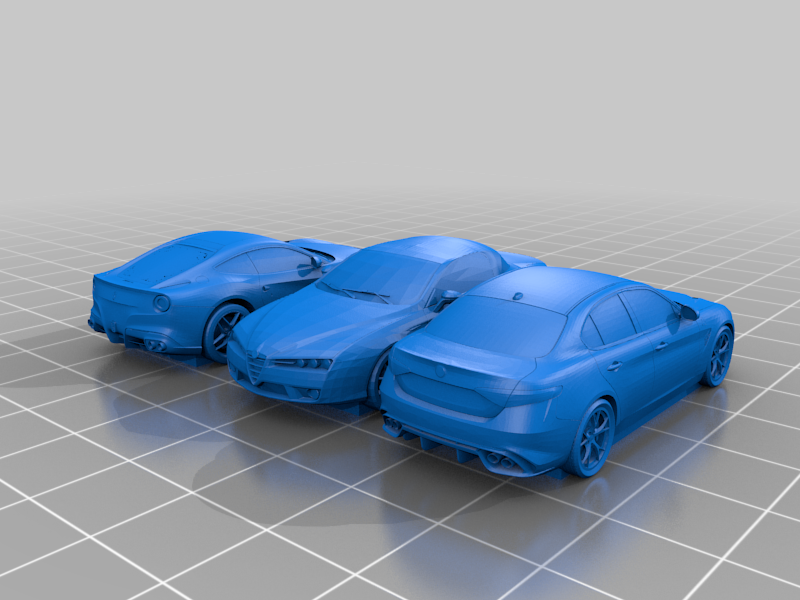 Ferrari F12, Alfa Romeo guilia qv and Alfa Romeo spider fast print