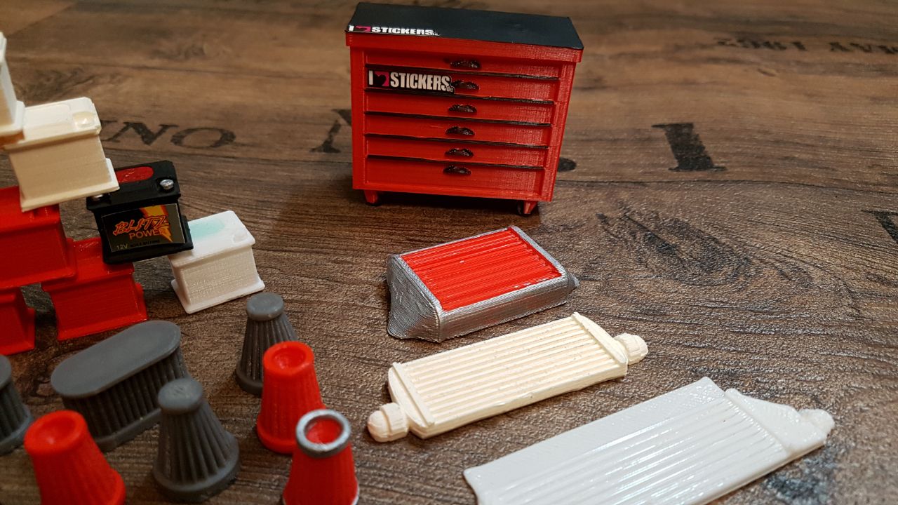 1zu10 RC Car Batterie Dose Diorama Zubehör Scale Werkstatt