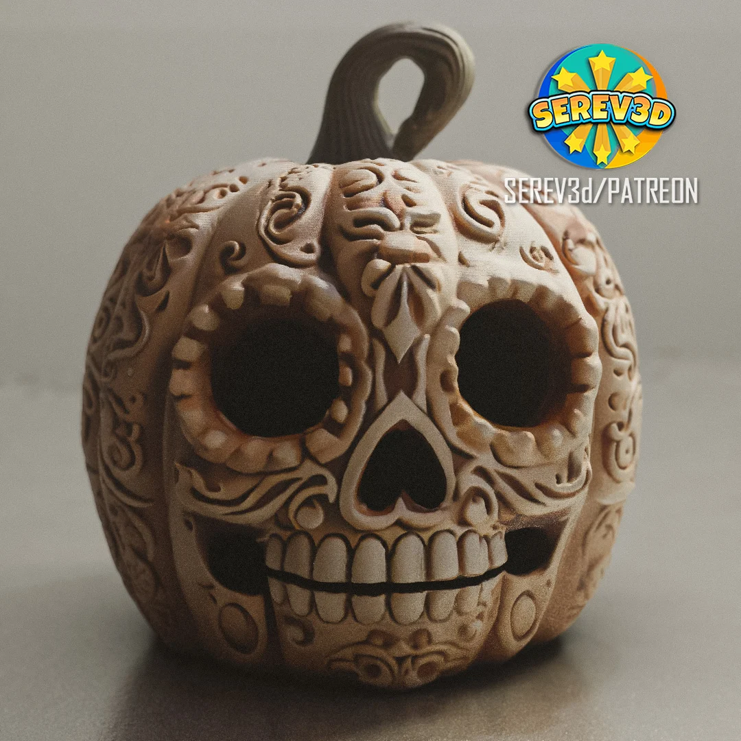 Day of the Dead Halloween Pumpkin - Lamp
