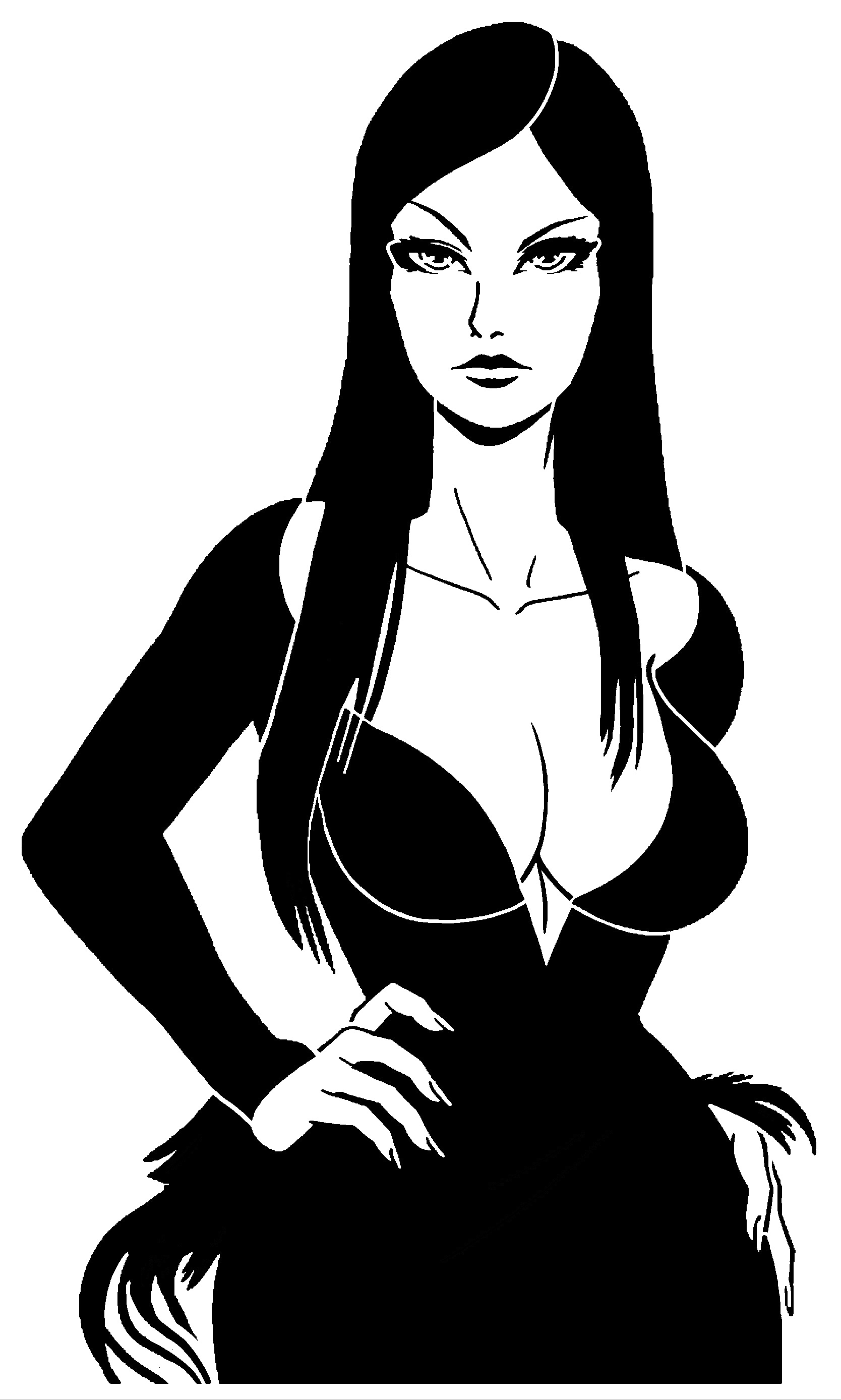 Morticia Addams stencil