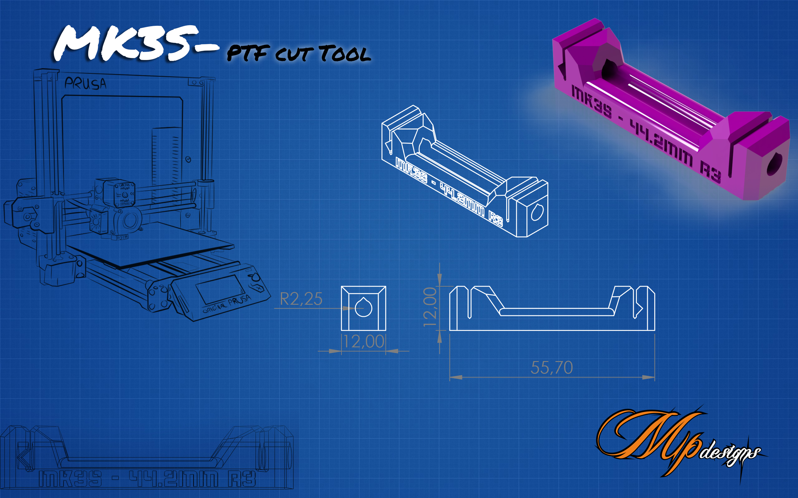 MK3S PTFE CUT Tool