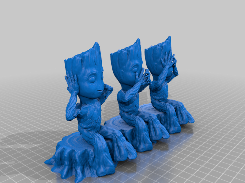three baby groot