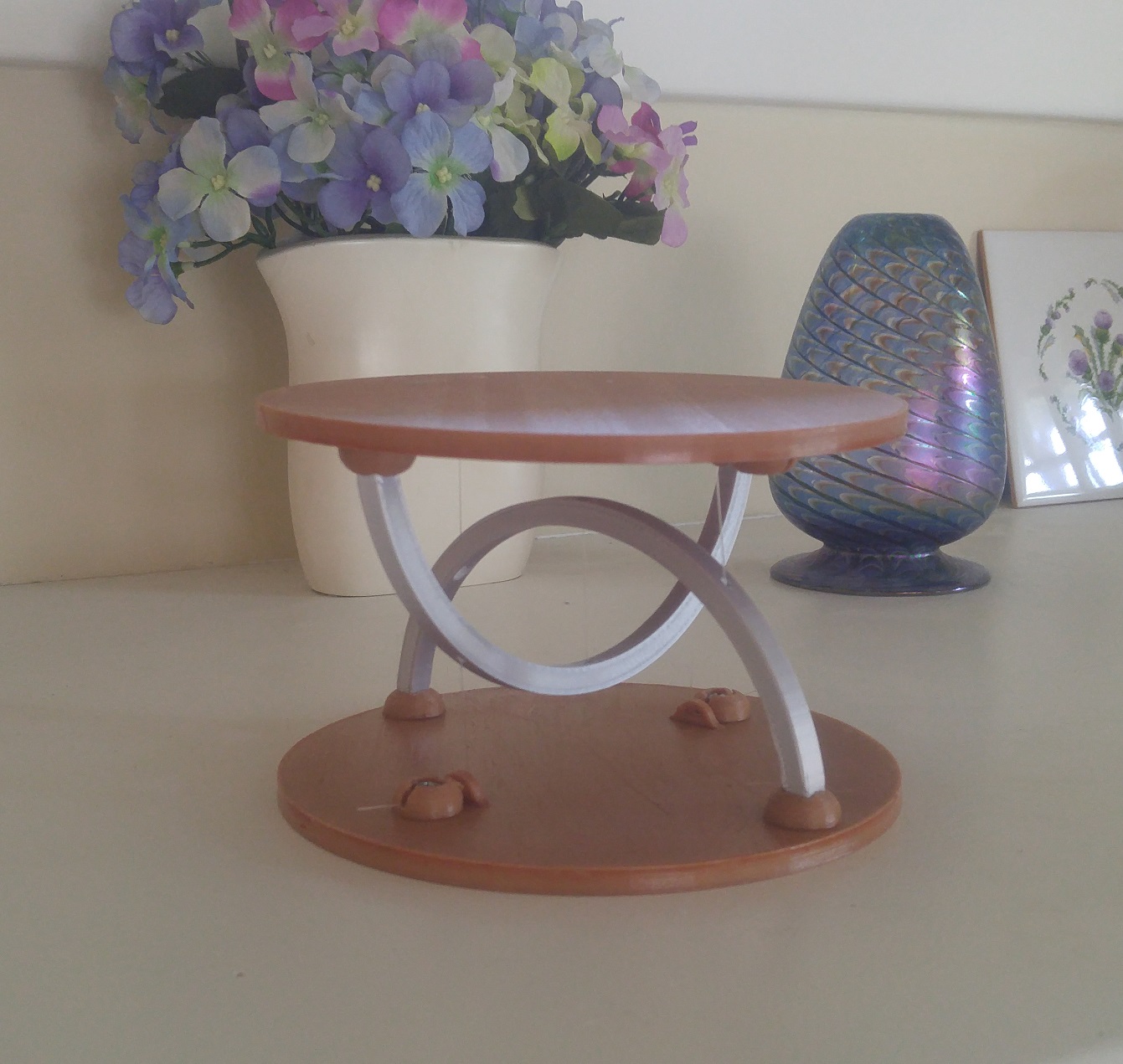 Wood and Metal Tensegrity Table