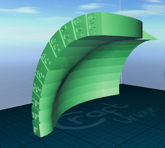 Curved overhang test