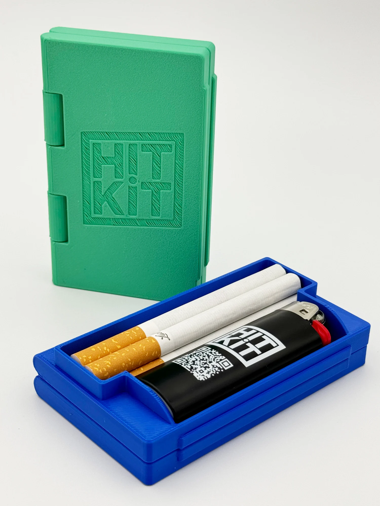Tokédex- a clamshell cigarette/joint + lighter case