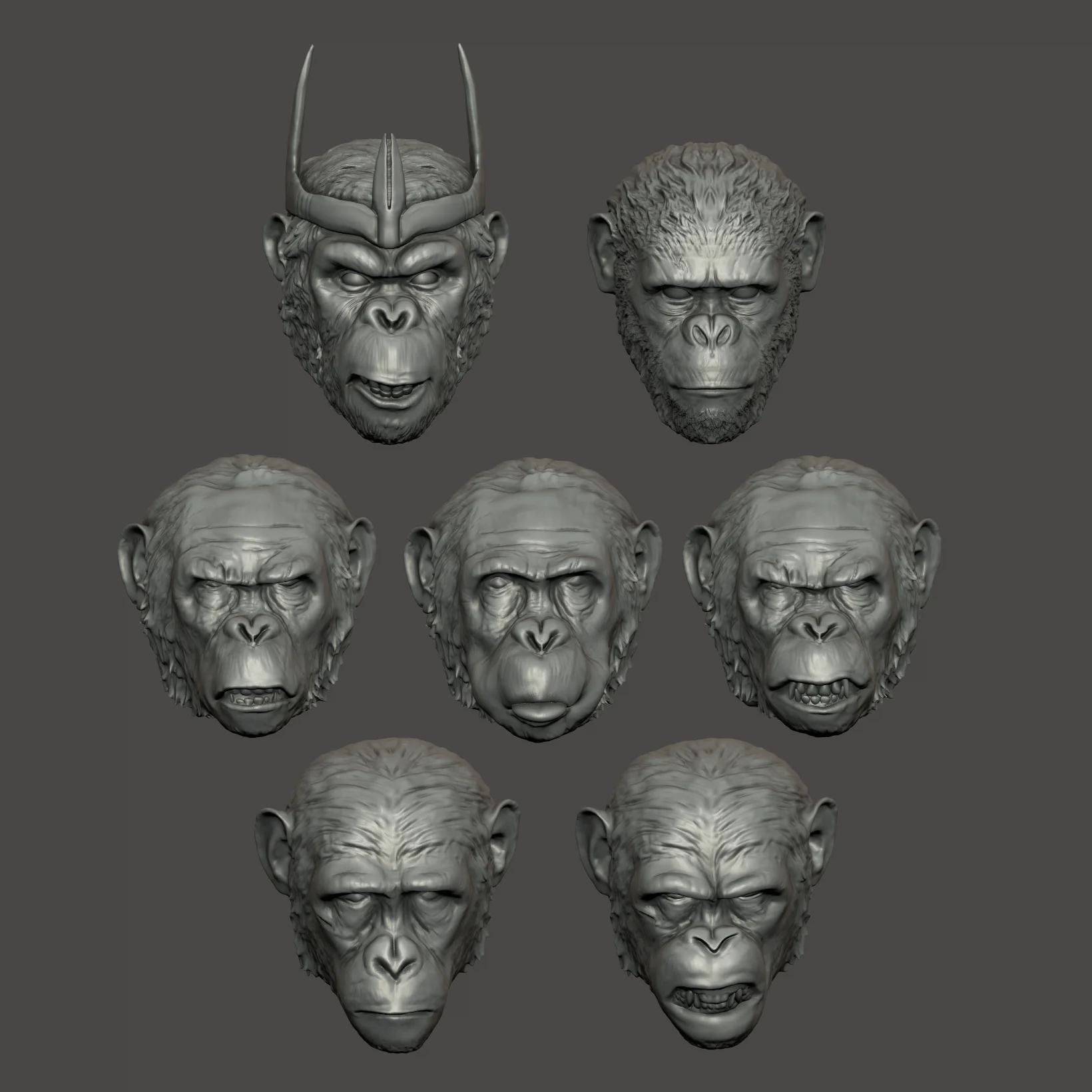 Planet of the Apes Replacement Head PACK