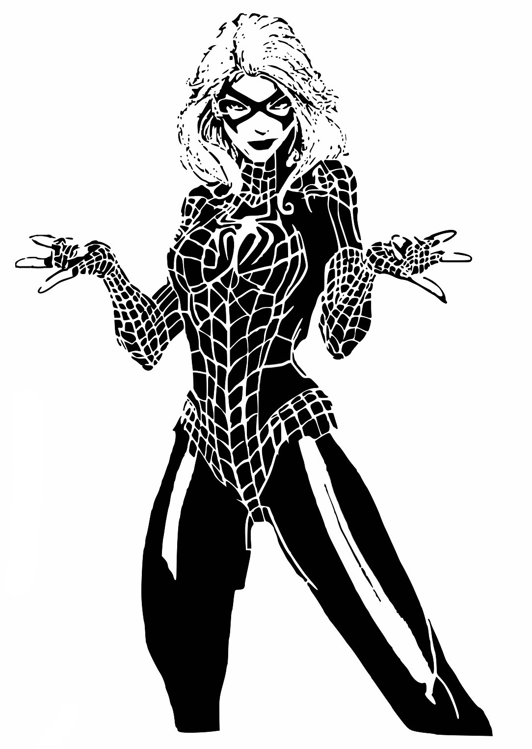 Venom Black Cat stencil