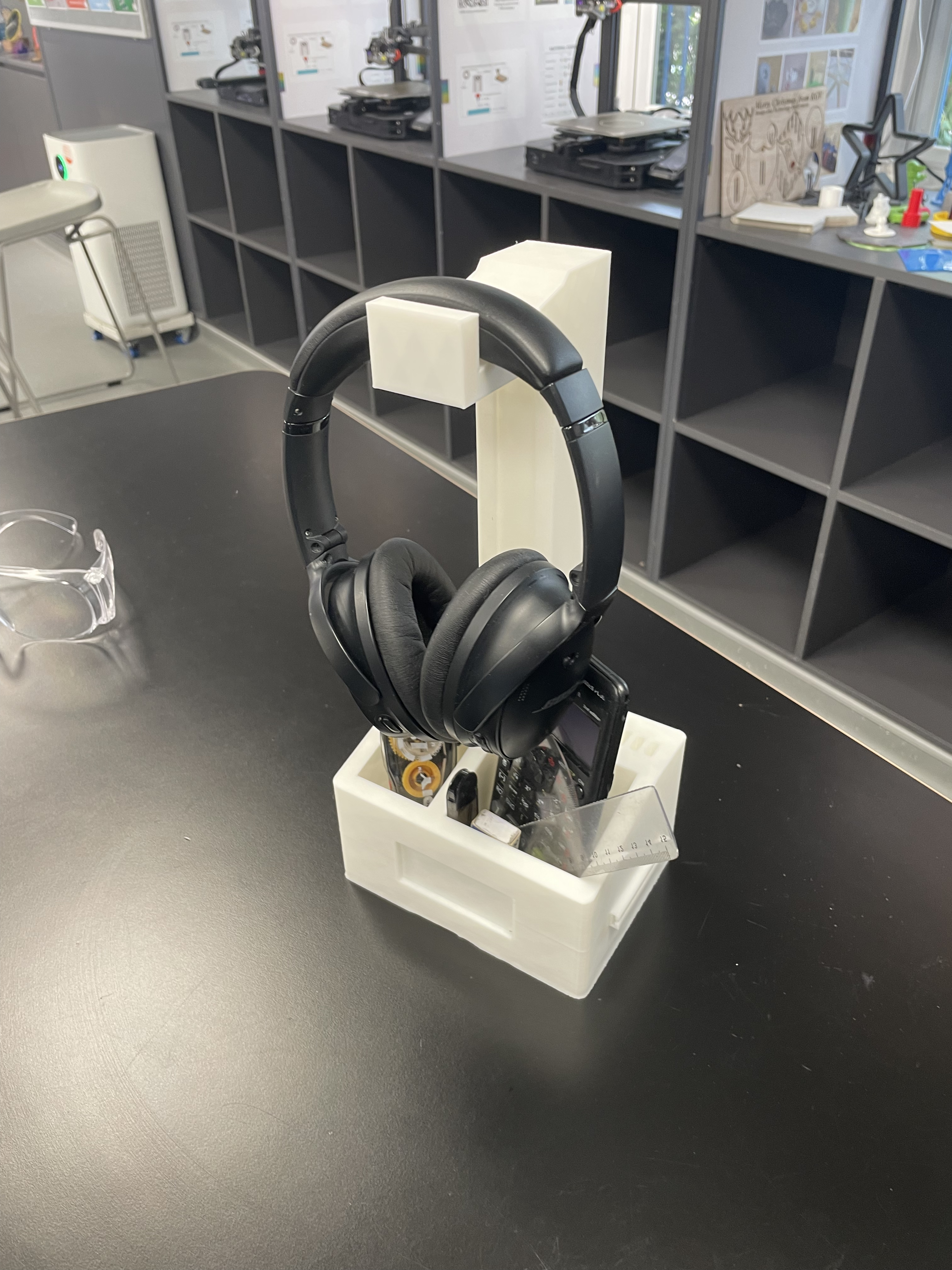 Multiuse Headphone Stand & Desk Organizer (with USB ports & LED lights)