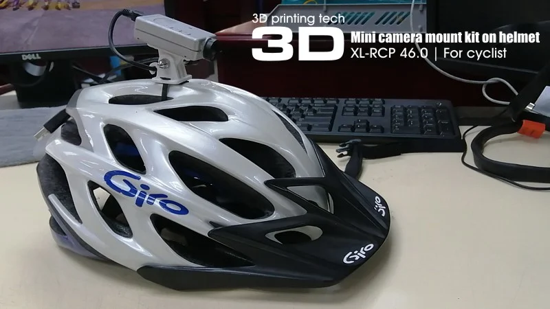 Mini camera mounting kit for cycling helmet