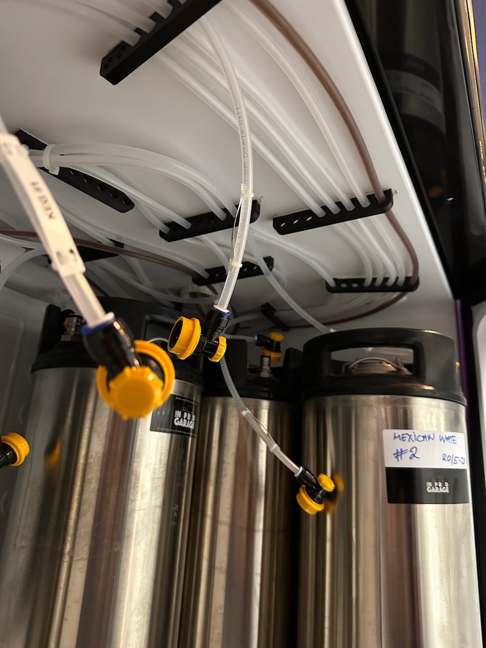 Kegerator beer line organizer