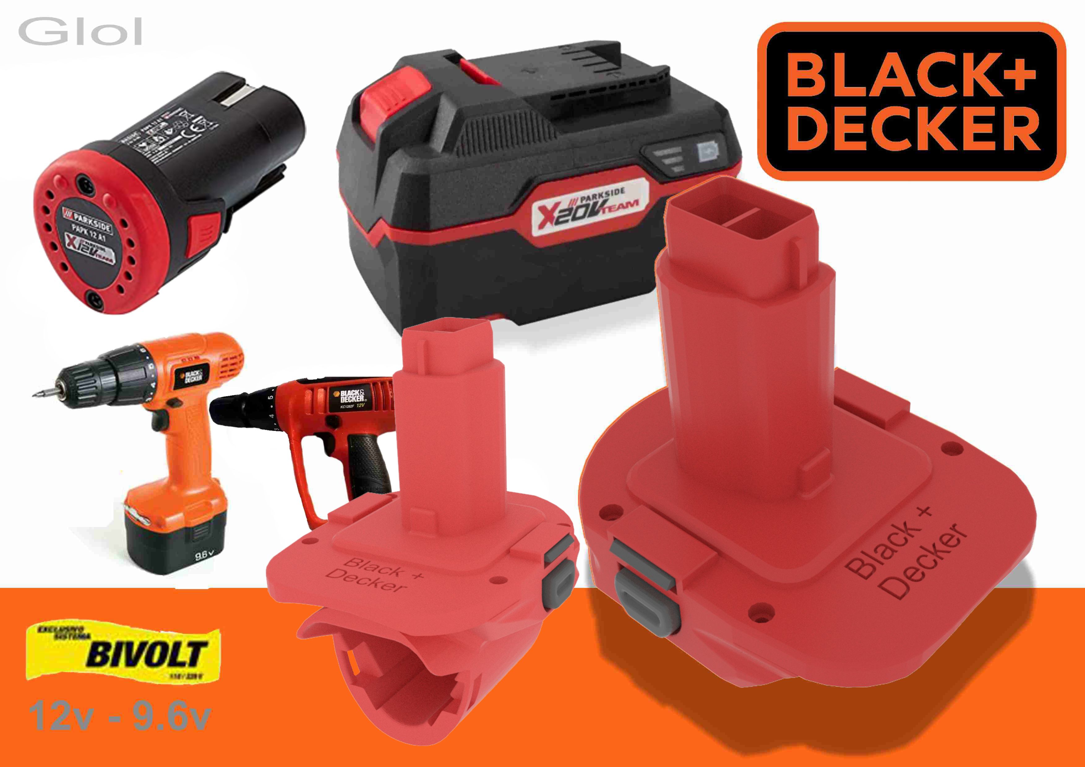 Parkside x20 X12 to Black Decker 12v