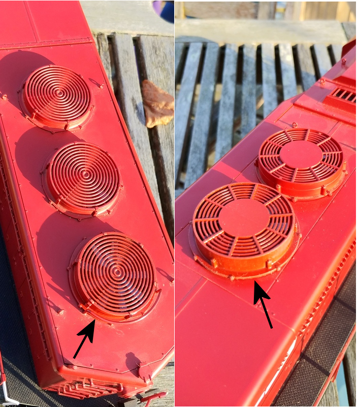 Aristocraft replacement fans for EMD GP40 SD45