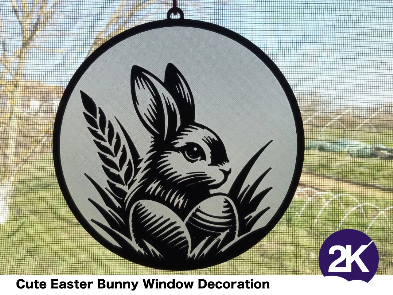 Cute Easter Bunny Window / Wall decoration, easy to print