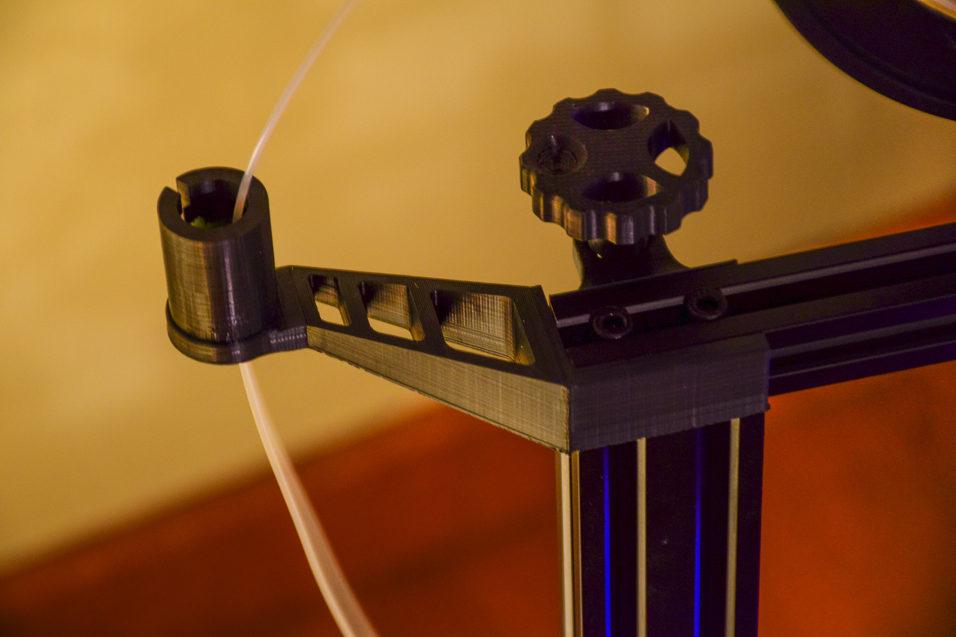 Ender 3 Compact filament cleaner guide with Z lead screw support