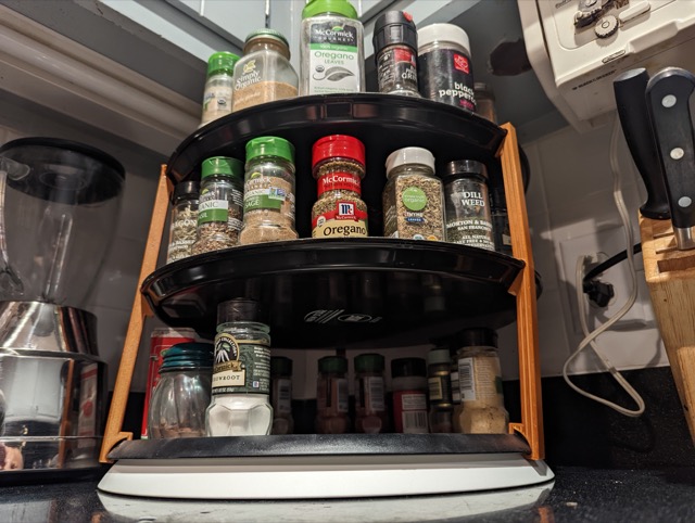 16" Diameter 3 Tier Lazy Susan Spice Rack