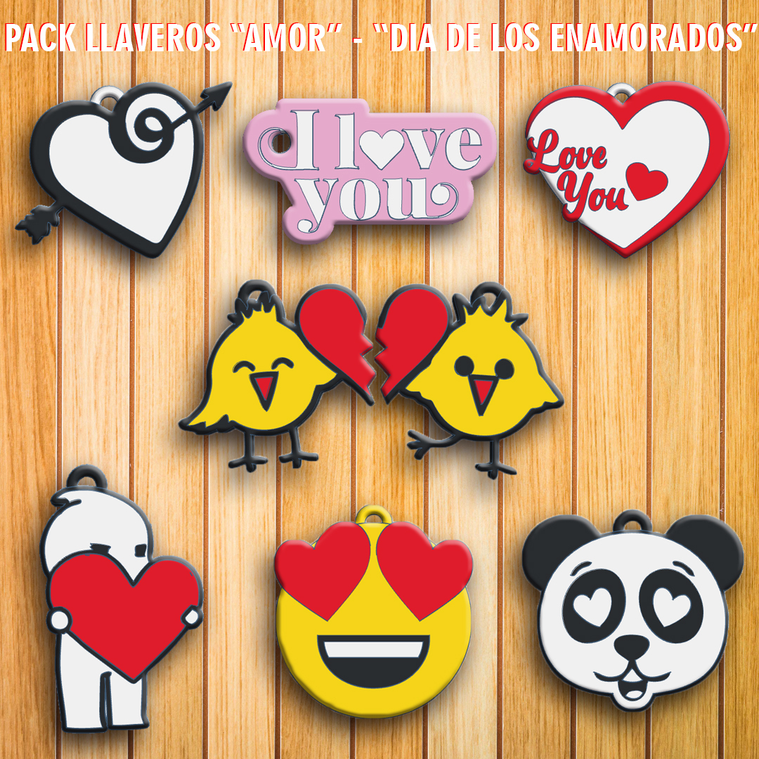 PACK LLAVEROS DE " AMOR " - " DIA DE LOS ENAMORADOS "
