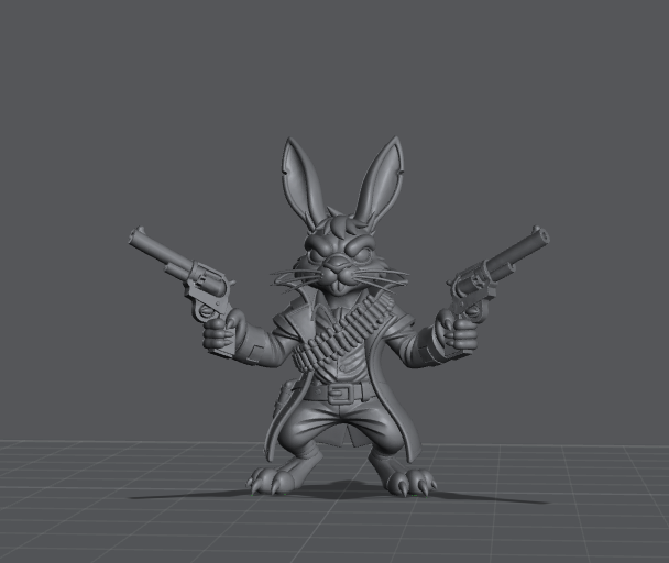 Thasselgrave Thorne , First Thump of the Hollow Warren, Bunny gunslinger rpg miniature v2