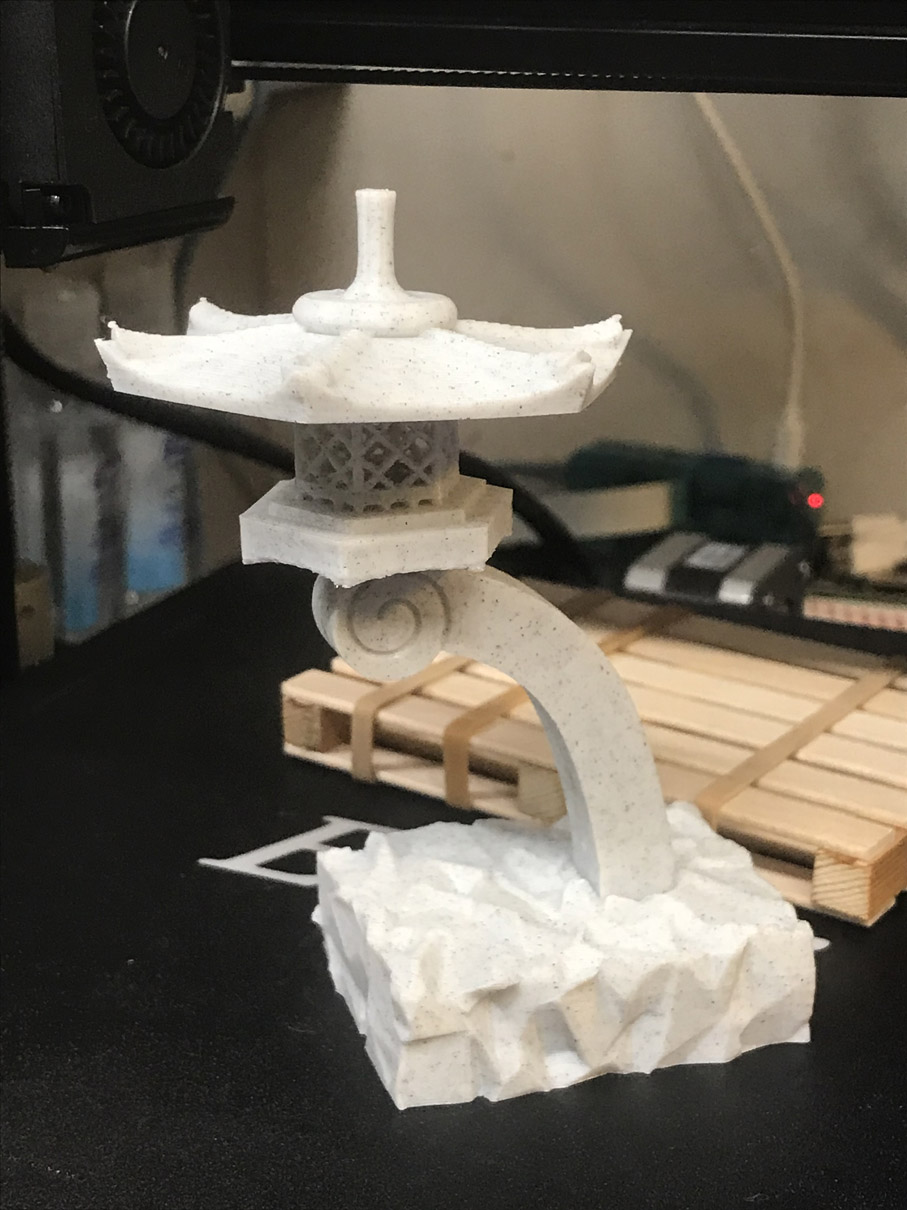 Miniature "granite" Japanese Lantern