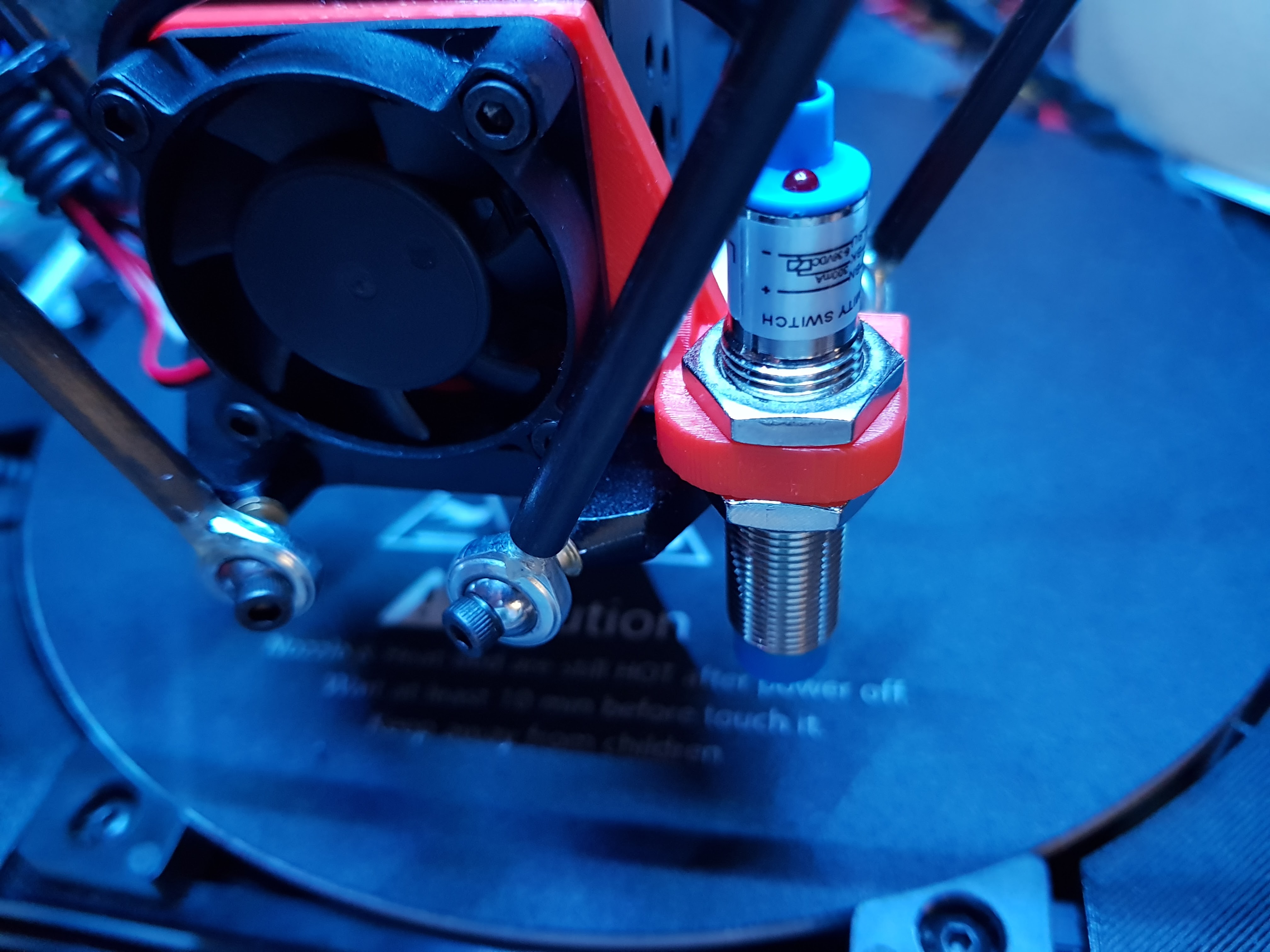 Anycubic Kossel Plus Inductive auto level probe mount