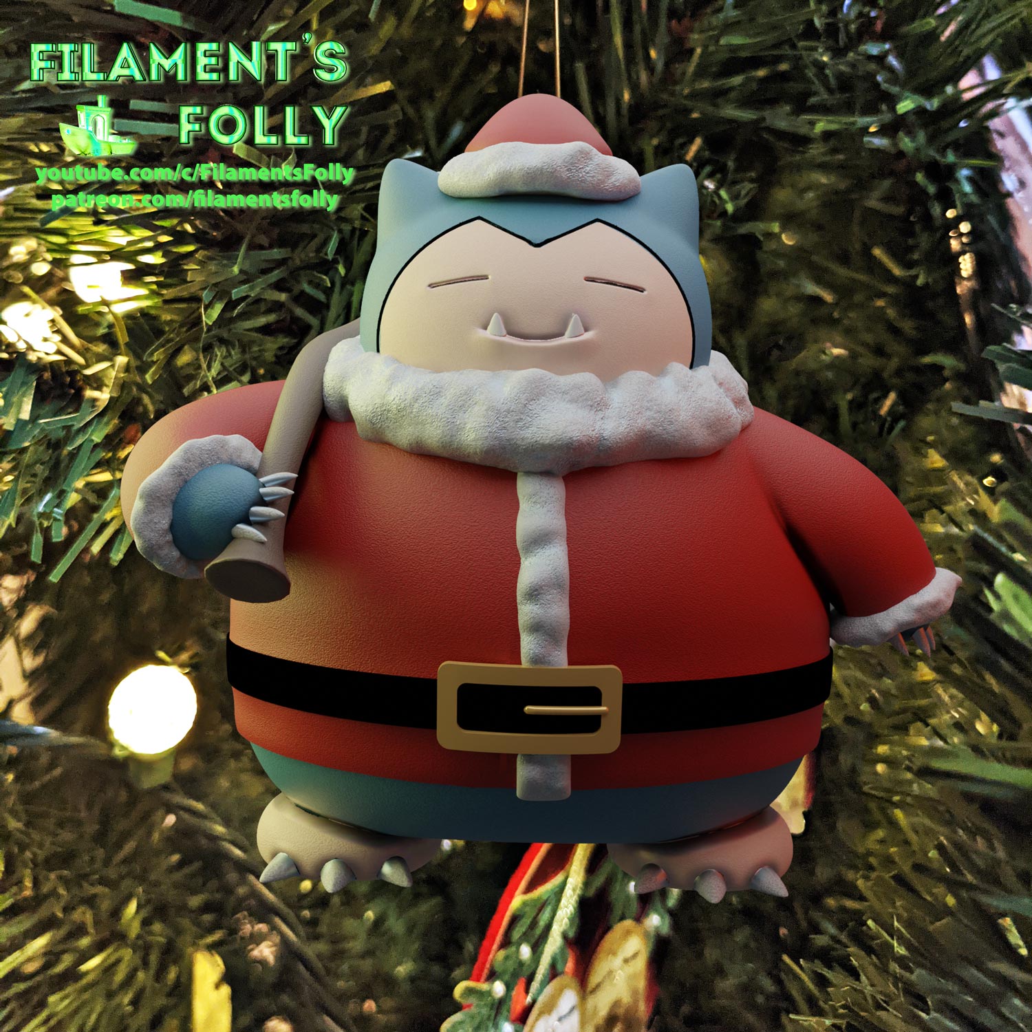 Santa Snorlax Christmas Ornament - Reupload