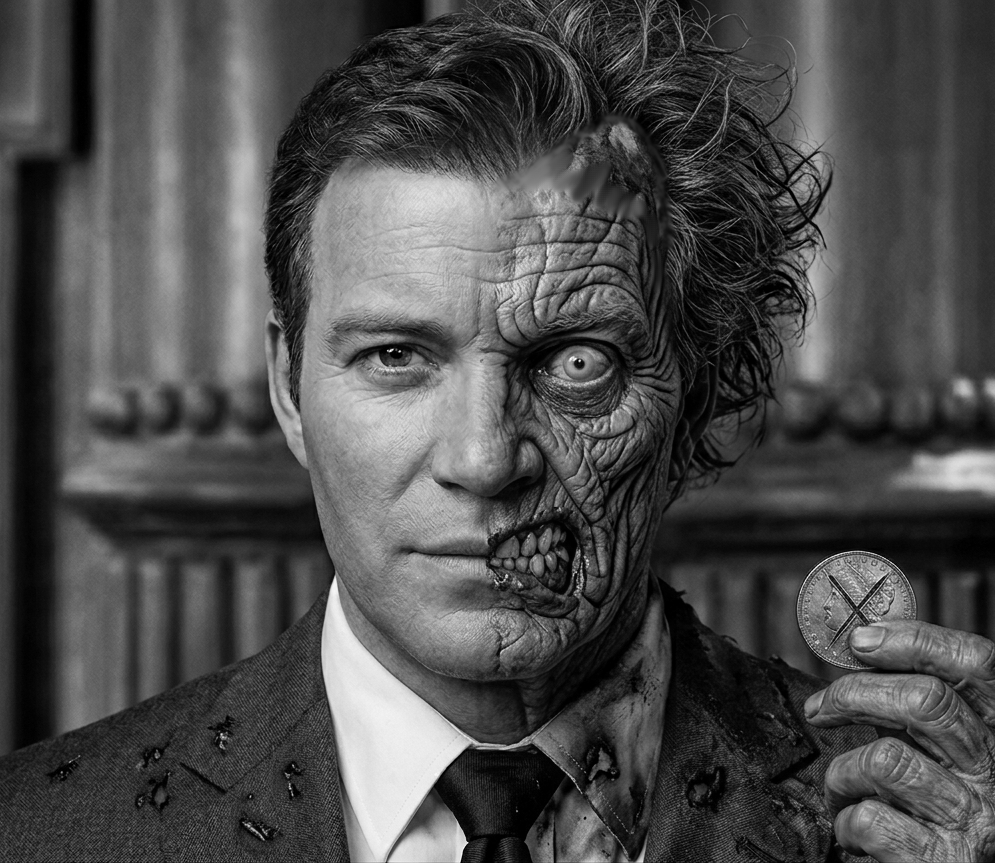 What If William Shatner played Two-Face in Batman 66 figure head