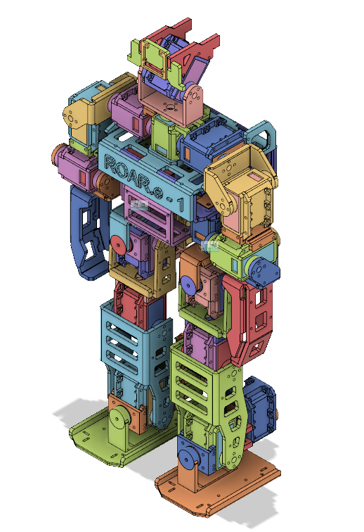 ROAR.e-1 3D printed (ROBOTIS-OP DARwin-OP) Clone with affordable servo