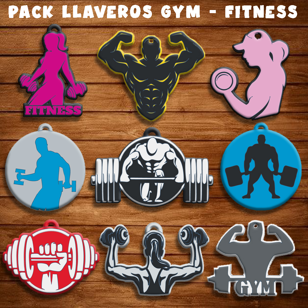 PACK LLAVEROS " GIMNASIO - FITNESS - GYM "