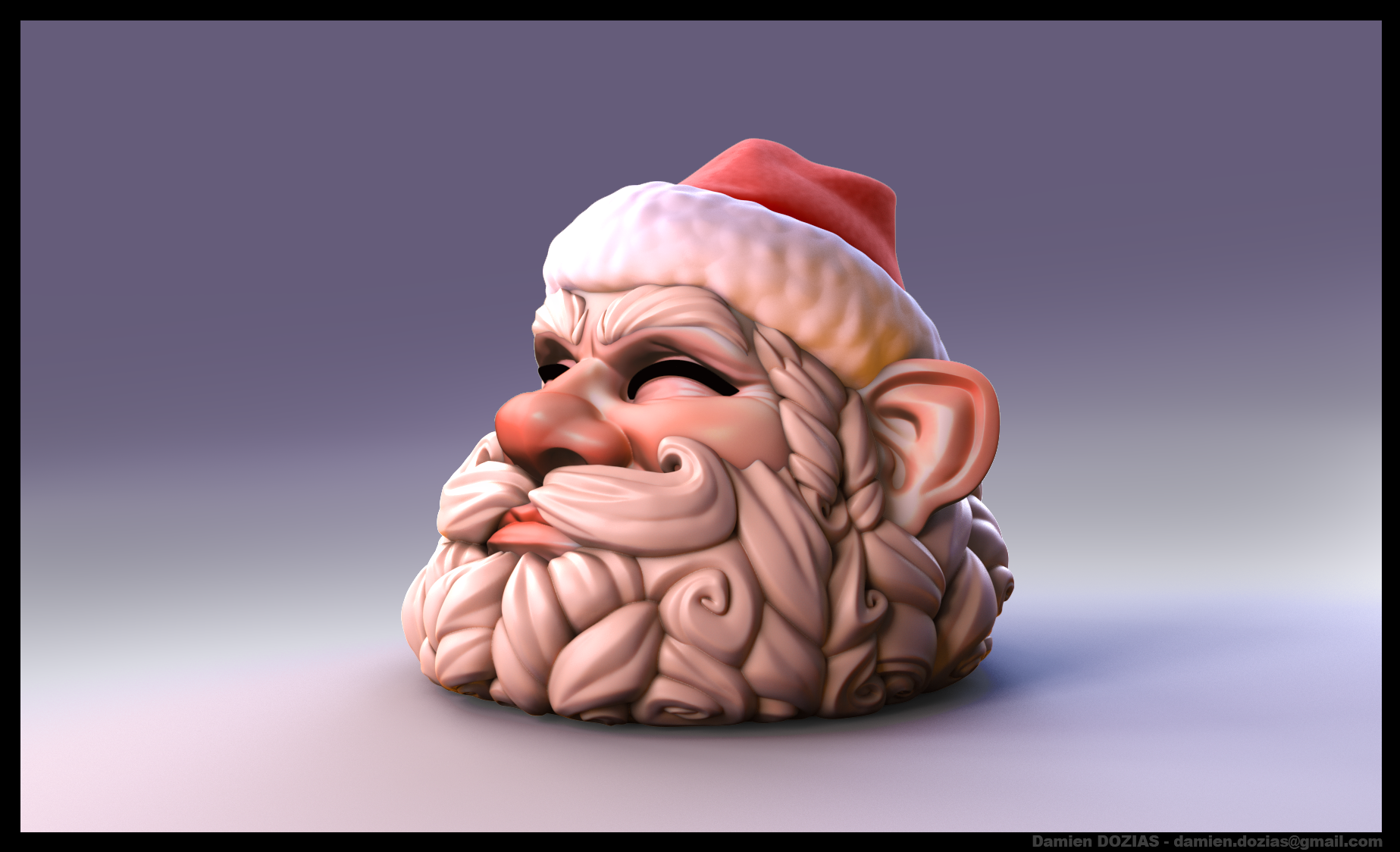 Santa Claus Head - Merry