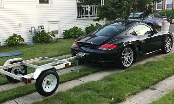 Porsche Boxter & Cayman "hidden hitch" adapter for utility trailer