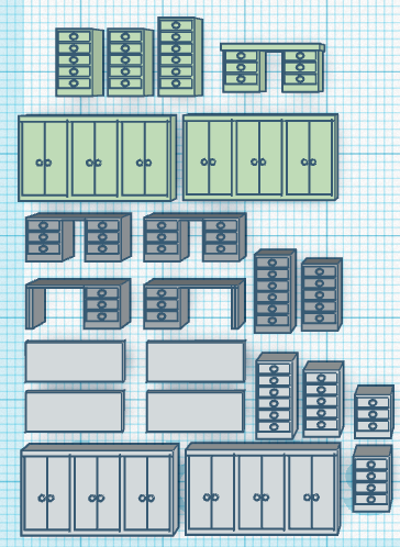 Buero-/Werkstattmoebel / Bureau/Work Shop Furniture