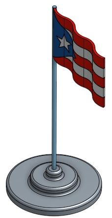 Puerto Rican Waving Flag