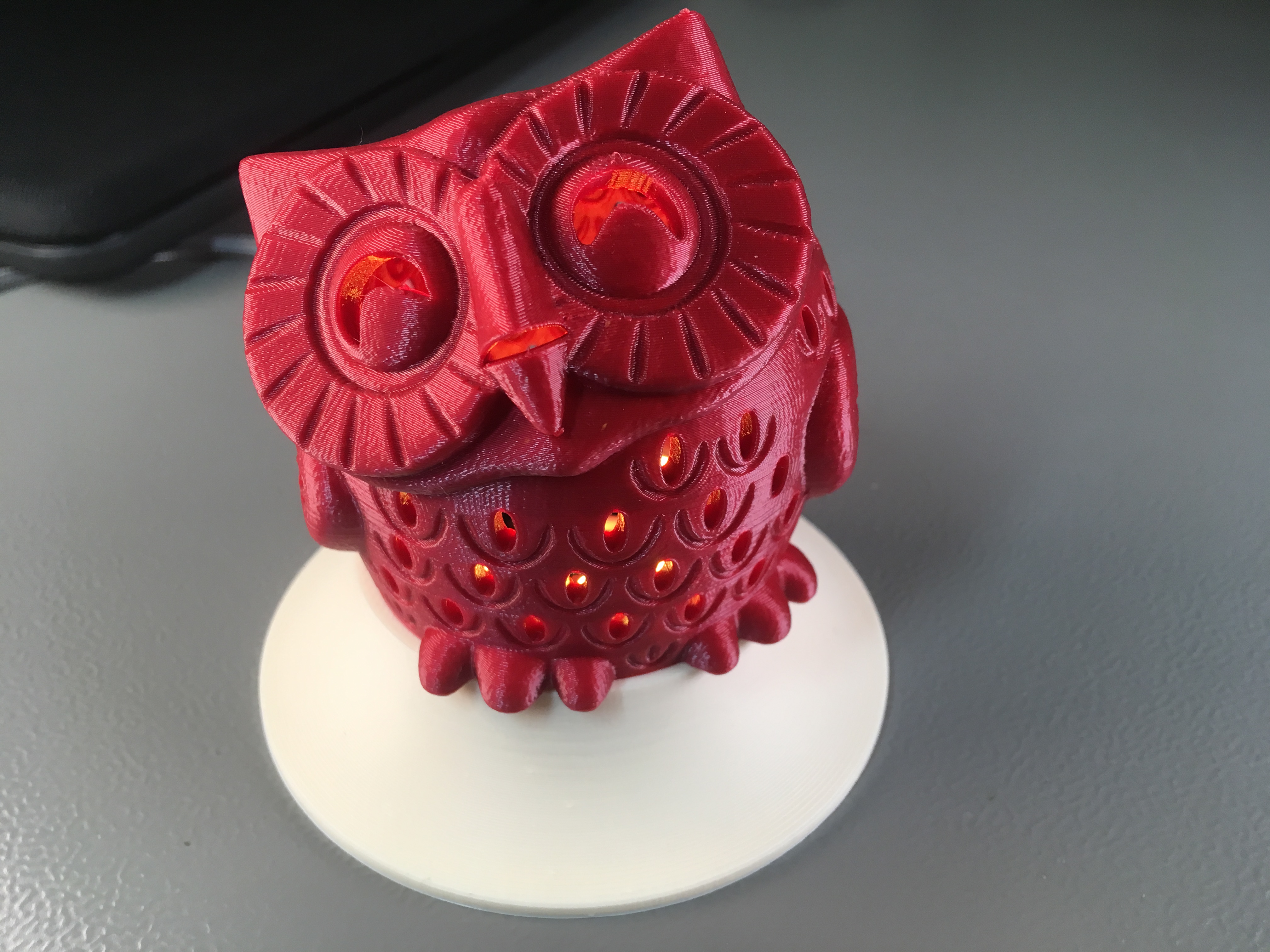 Owl Tealight Stand for adafruit GEMMA & Neopixel ring X12