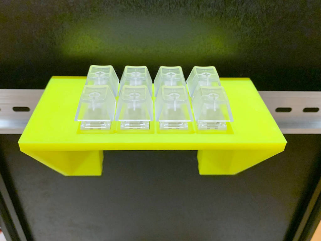 Din Rail Mount for eight Cherry MX style buttons