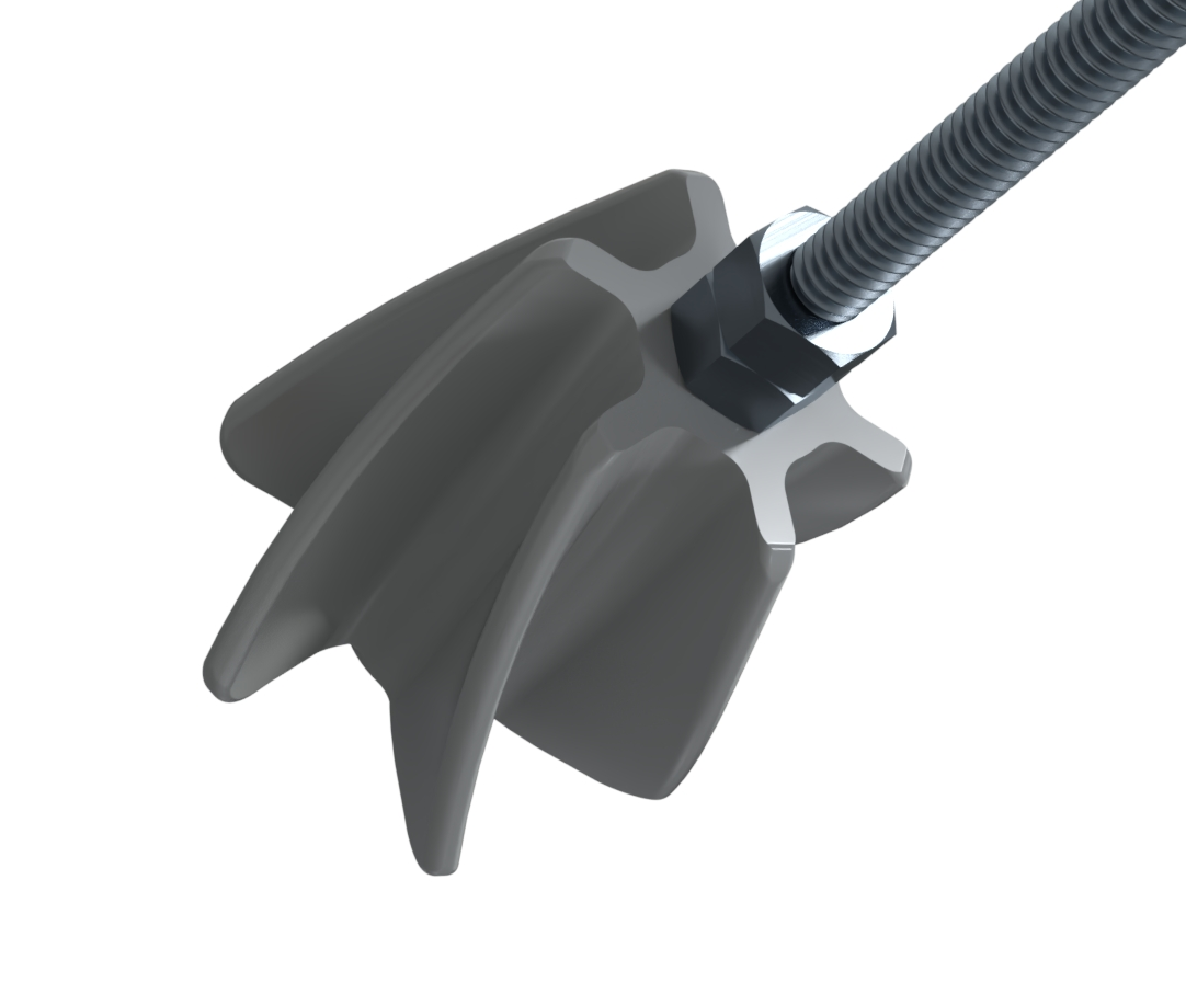 Paint/varnish mixer for 1/4-20 threaded rod