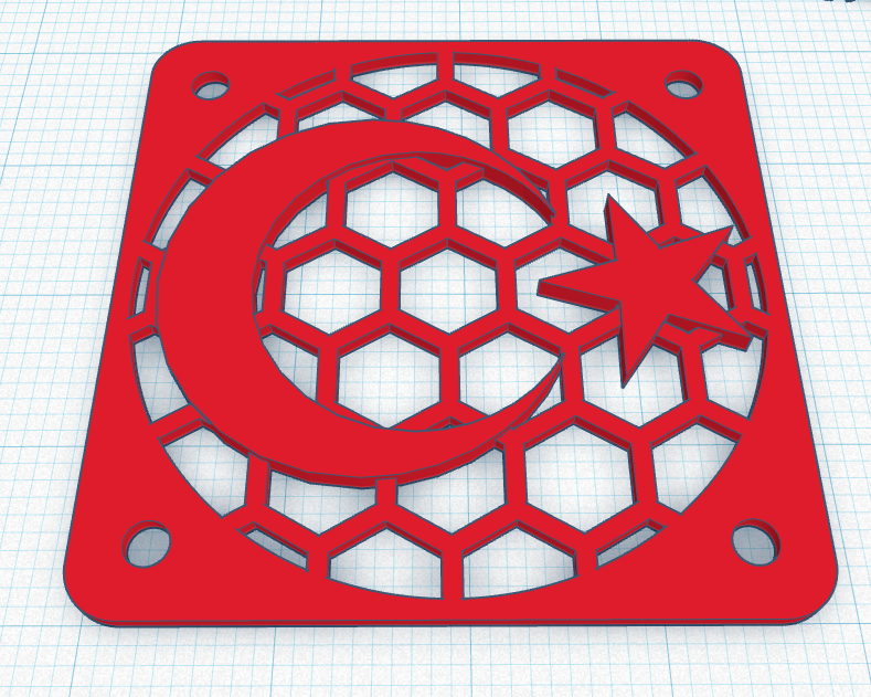 Turkish Flag Themed 40mm Fan Cover