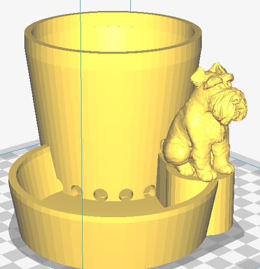 Flower pot with schnauzer
