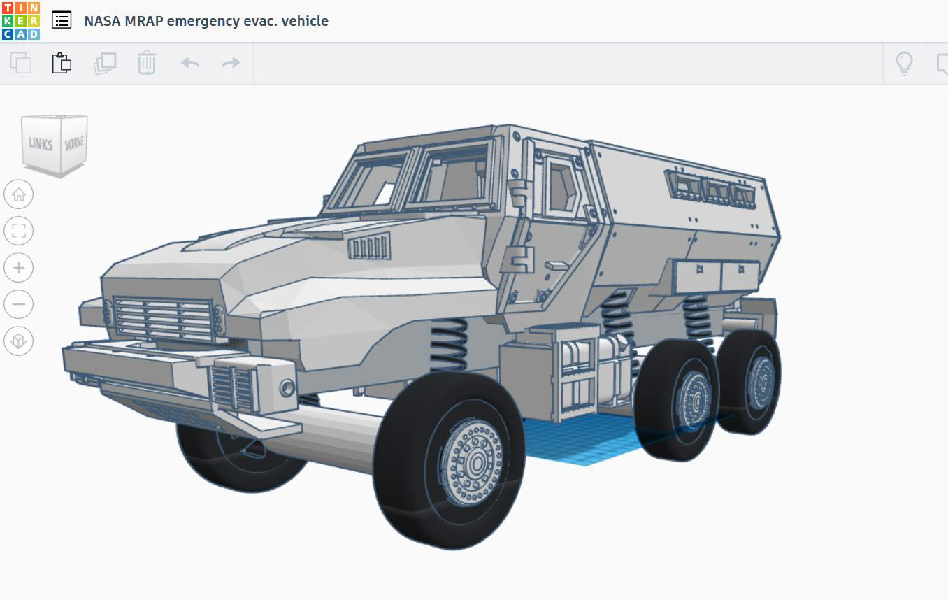 RC car truck body 1/12 BAE Caiman NASA MRAP style