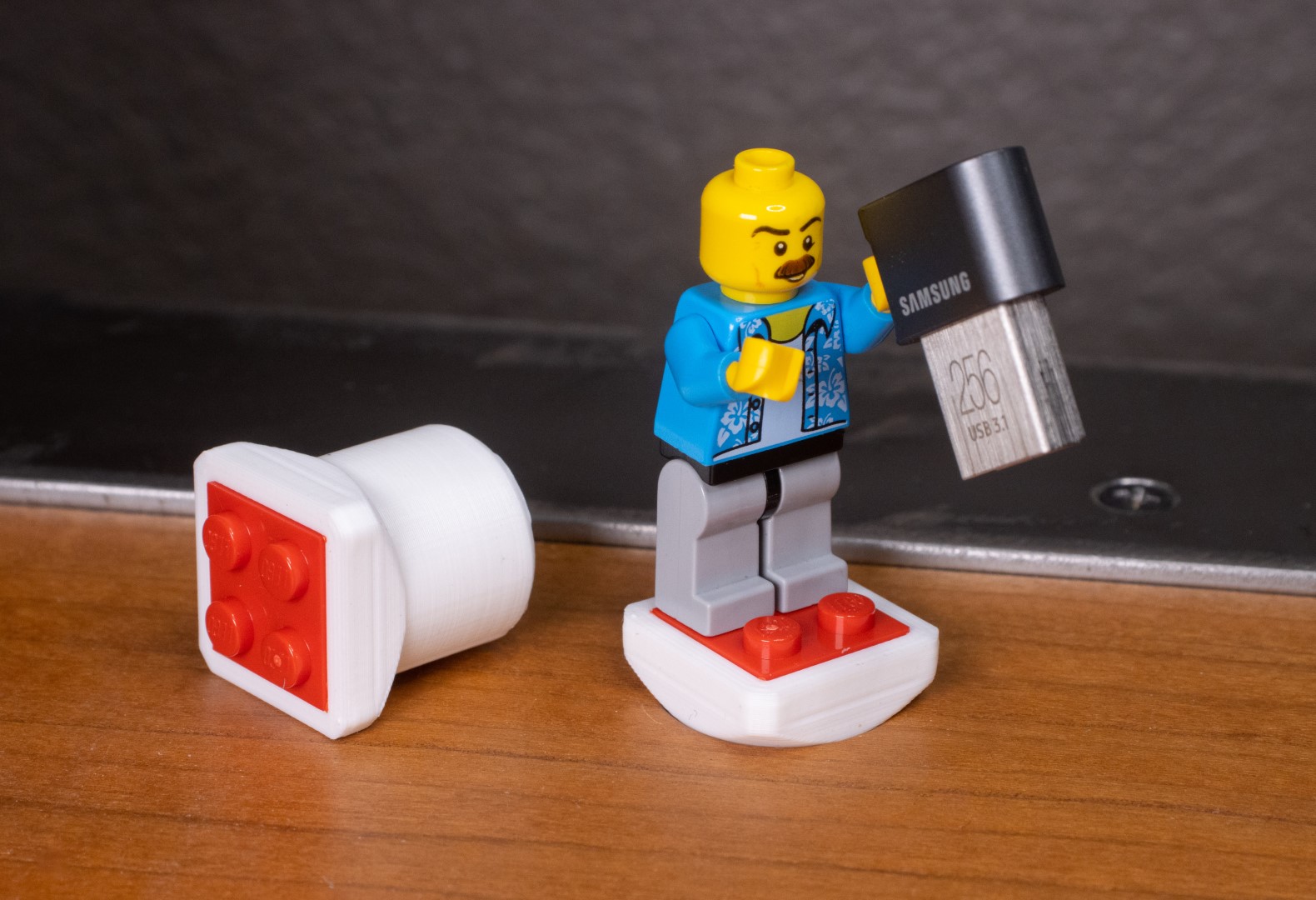 2x2 Bench Dog Lego Brick Adapter for the Holey Desk