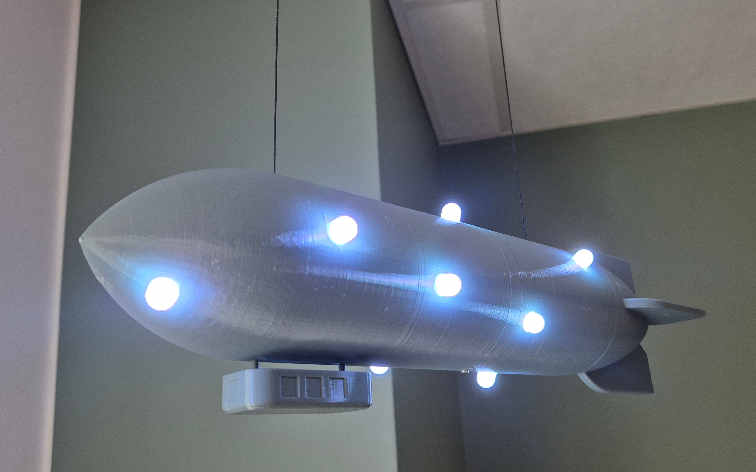 An airship with light emitting diodes