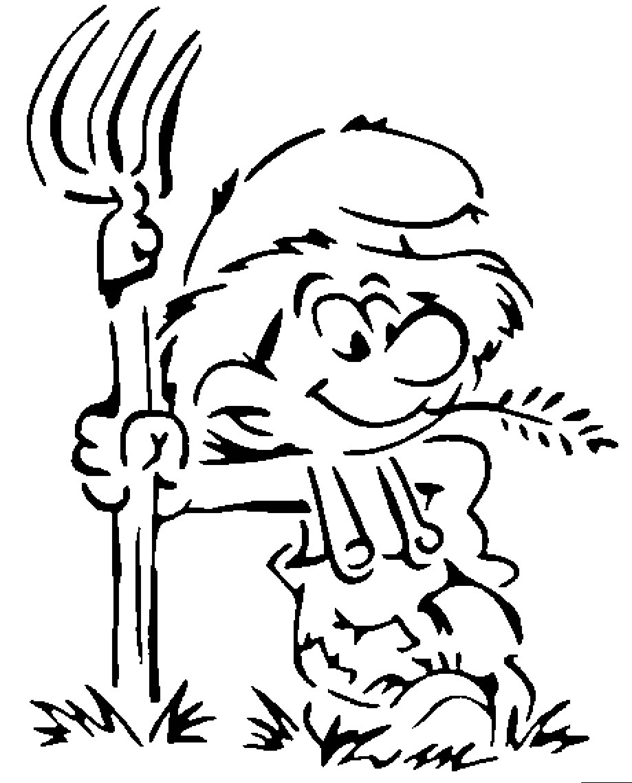 Farmer smurf stencil