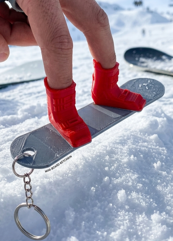 Snowboard Fingerboard Keychain
