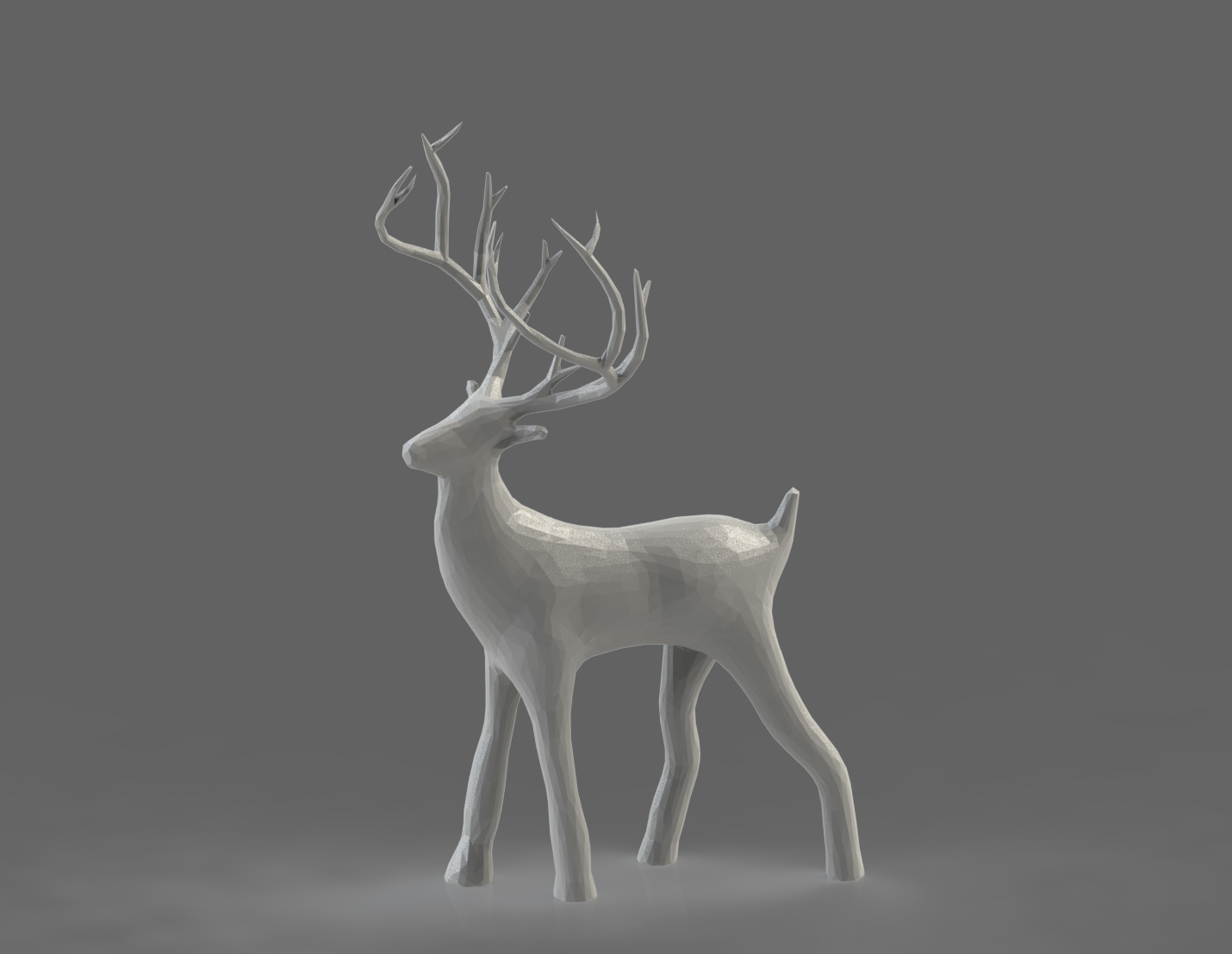 Simplified Holiday Christmas Deer (lowpoly remix)