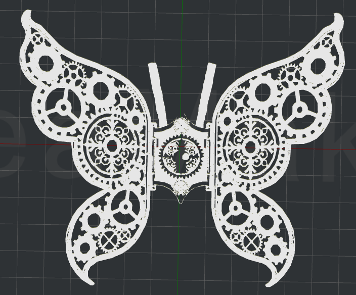 Steampunk Butterfly 2D Wall Art