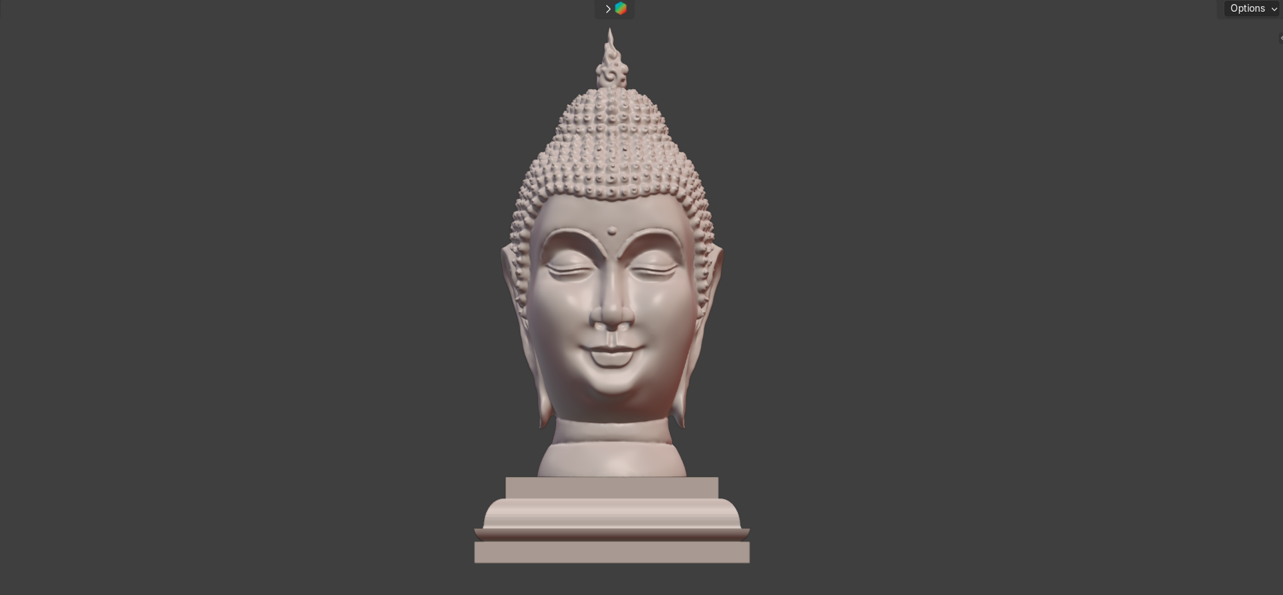 Serene Buddha Head 3D Model – Sculpted Calmness
