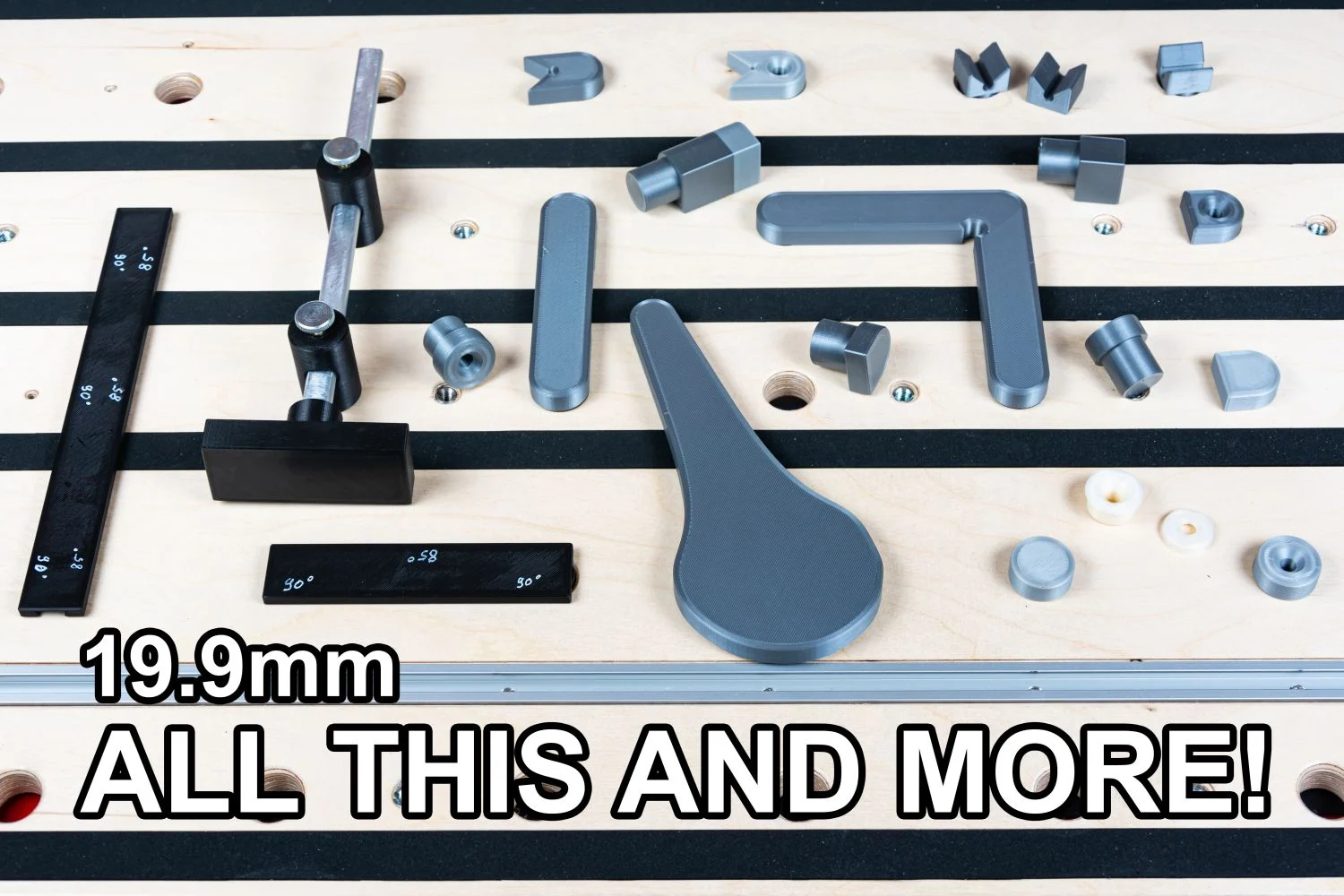 20mm (19.9mm) Bench Dog Set with Levers, Cams, Stops, etc
